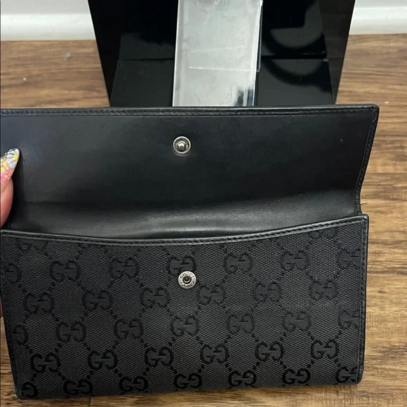 Gucci GG Canvas Long Wallet - Black - Picture 6 of 15